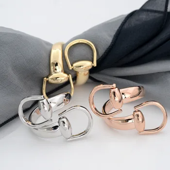 

2019 Scarf Ring Jewelry Accessories Silk Shawl 100% Copper With Gold Ring Luxury Clip Scarves Buckle Simple For Women Girl Gifts