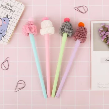 

Cute black gel pen small fresh hat pen cover Signature pen candy color Pen Learn stationery