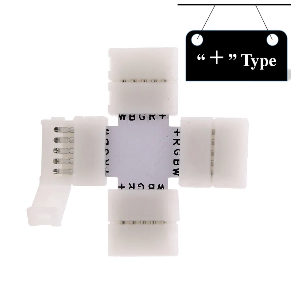 RGBW разъем для светодиодной ленты 5 контактов 10 мм 12 мм L T X образный сварочный разъем для 5050 RGBW RGBWW светодиодные ленты 5 шт./лот - Цвет: X Shape