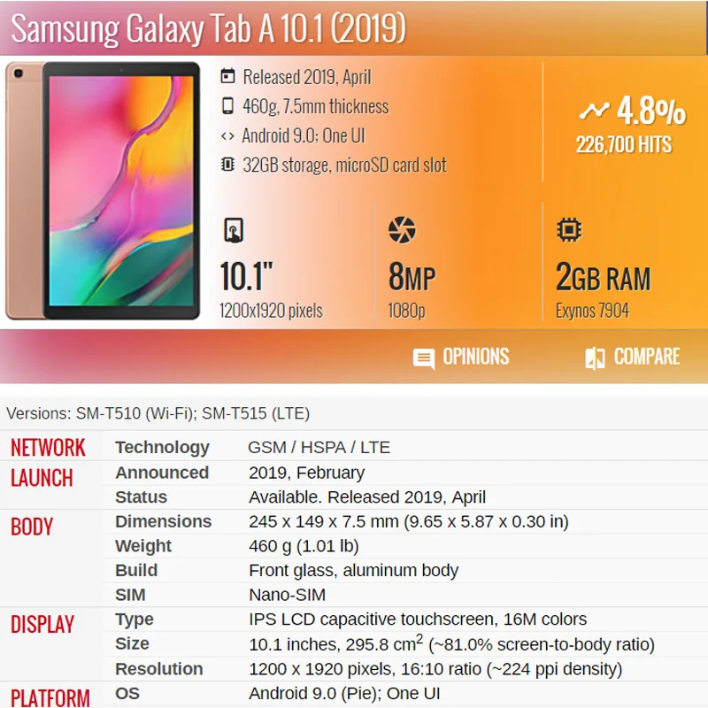 Тонкий чехол Magent для Samsung Galaxy Tab A SM T515 T510 планшета 2019|Чехлы планшетов и электронных