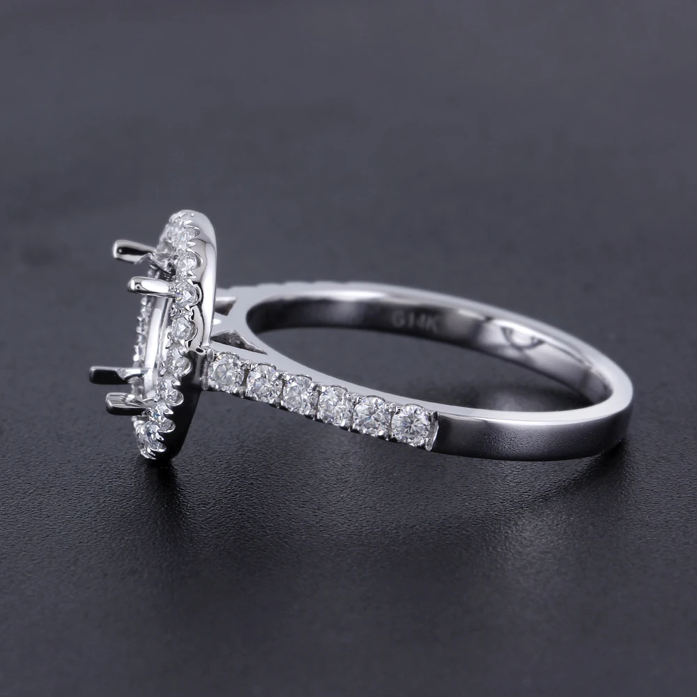 moissanite engement ring - hand made- halo engagement ring- semi mount (2)