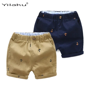 

Yilaku Boys Shorts Cotton Print Beach Wear Baby Boy Summer Clothes Above Knee Kids Pants Children Shorts Navy Khaki CI063