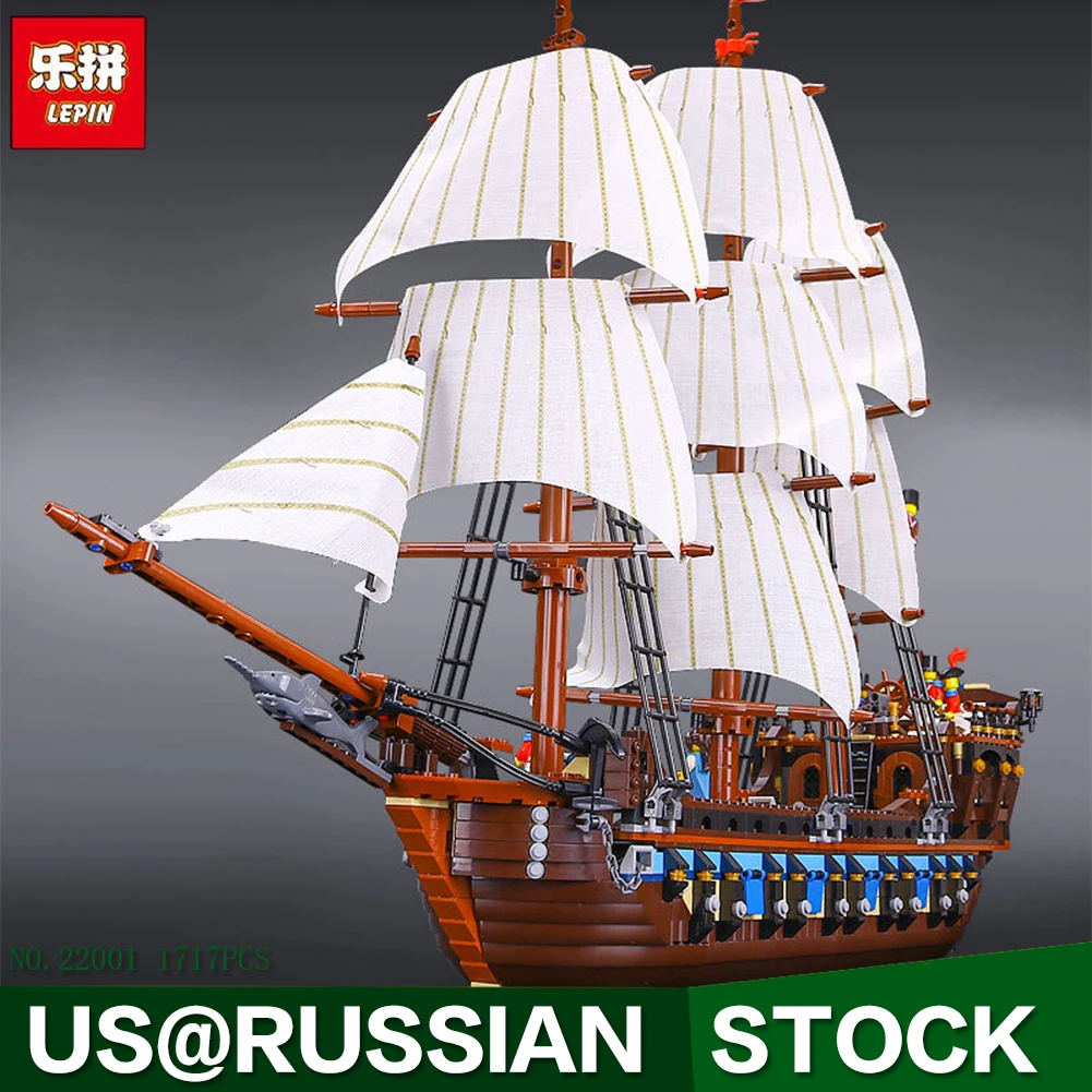 

NEW LEPIN 22001 Pirate Ship Imperial warships Model Building Kits Block Briks Boy Toys Gift 1717pcs Compatible 10210