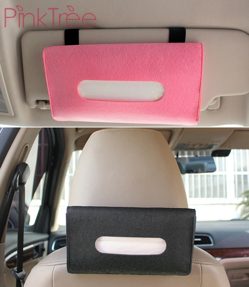 Car Sun Visor Tissue Holder Box Dispenser Seat Back Organizer Black