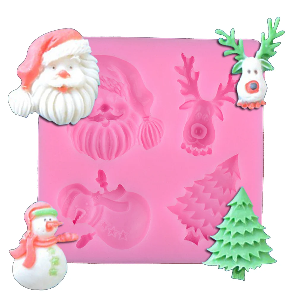 

Christmas Silicone Fondant Cake Icing Sugarcraft Decorating Mould Tools Chocolate Molds