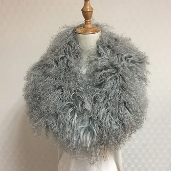 

Women Winter Collar Super Womens Wholesale Real Mongolian Lamb Fur Collar Scarf Free Shipping 2020 Multi colors