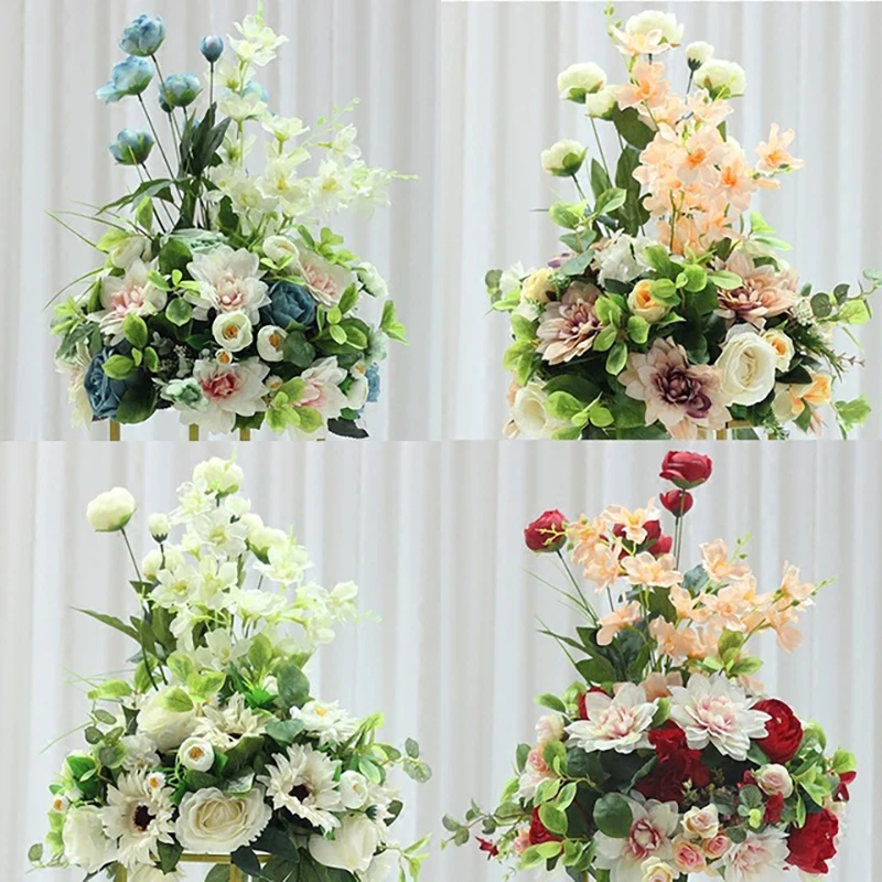 

Customize 38 cm wedding decor table centerpieces artificial flower ball centerpieces leaf backdrop road lead table floral ball