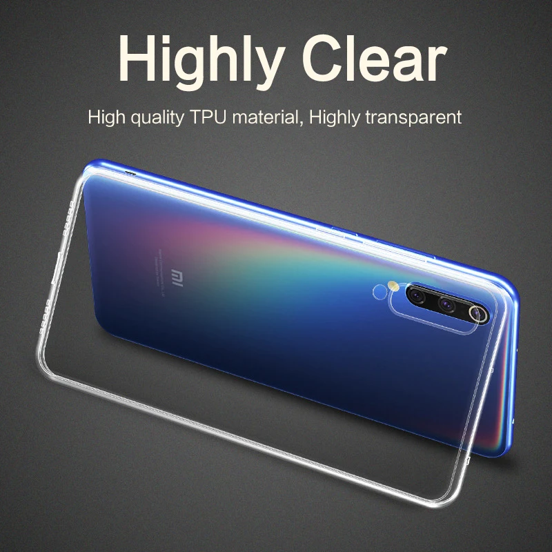Phone Case For Xiaomi Mi 9 Case Transparent Soft Silicone TPU Protective Case Back Cover For Xiaomi Mi9 SE Anti-knock Phone Case