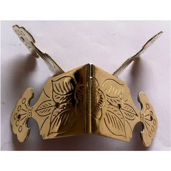 

Vintage Brass Corner,Luggage Case Box Corner,Brackets Decorative,Corner Furniture Decoration,Flower Corners,46*22mm,8Pcs