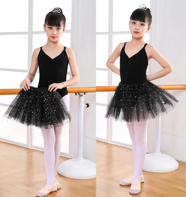 DANSHOW Ballet Leotards for Girls Dance Camisole Dress with Shiny Tutu Skirt