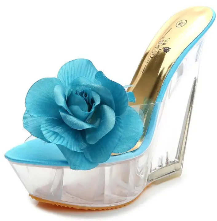 Новинка года; женские летние прозрачные туфли с кристаллами; модные шлепанцы на очень высоком каблуке и платформе с оторочкой в виде банта