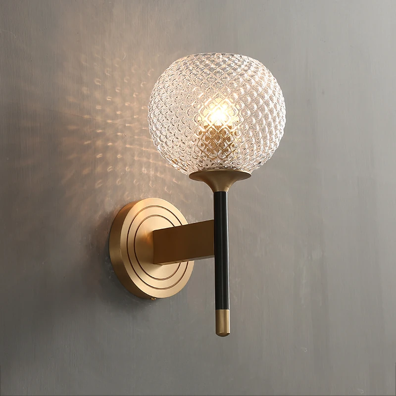 

Copper LED Wall Lights For Home Back Mirror Light Fixtures Beside Wandlamp Sconce Bedroom Wall Lamp Glass Applique De Pared