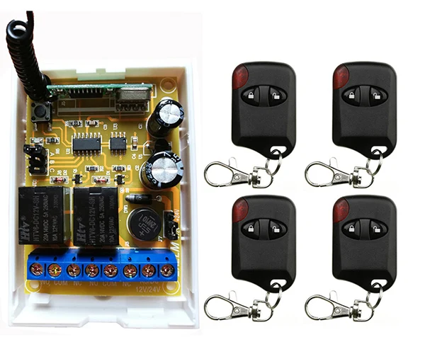 Dc12v dc24v 2ch Беспроводной Дистанционное управление переключатель Системы приемник + Кошачий глаз передатчики Приспособления ворота гаража