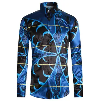 

New Men's Long Sleeve Shirts Classic Luxury Brand Deer 3D Printed Casual Men Slim Fit Derrs Shirt Plus Size M L XL 2XL 3XL