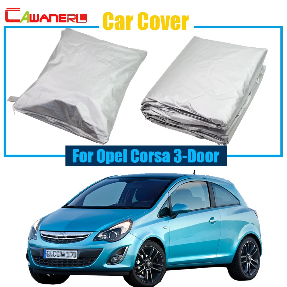 Cawanerl Car Cover For Opel Corsa 3-Door UV Anti Outdoor Snow Rain Sun Dust  Resistant Protector Cover High Quality !