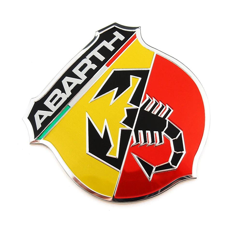 

3D 3M Car Abarth Metal Adhesive Badge Emblem logo Decal Sticker Scorpion For All Fiat Abarth Punto 124/125/125/500 Car Styling