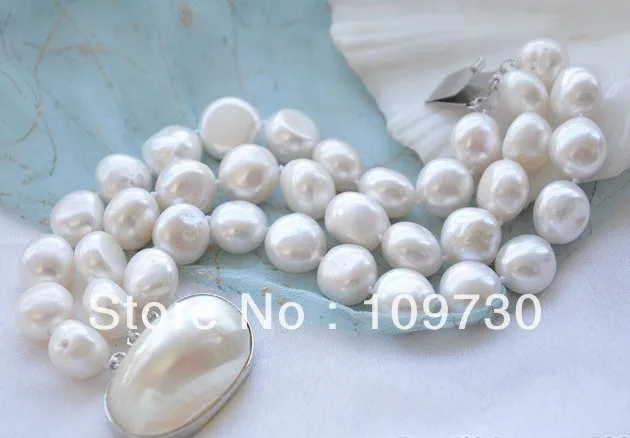 005777 3ROW 8" 15mm BAROQUE WHITE FRESHWATER PEARL BRACELET MABE