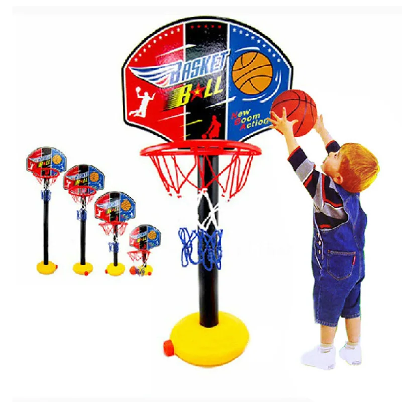 

Children Basketball Stand Portable Basketball Backboard Height Adjustable with Inflator Basquete Game Set Boys Indoor Sports
