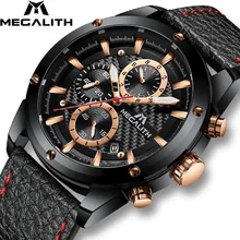 MEGALITH часы мужские спортивный хронограф часы Топ бренд водонепроницаемые кварцевые наручные часы для мужчин часы Relogio Masculino 8004