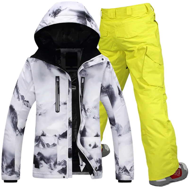 GSOU SNOW traje de esquí de invierno hombres chaquetas de esquí Snowboard esquí de montaña trajes Snowboard establece ropa de nieve al aire libre