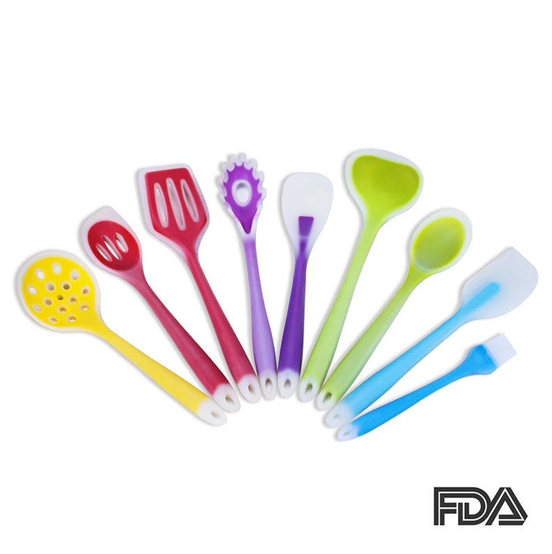 

1pc Cookware Nylon And Food Grade Silicone Kitchen Cooking Tools Spatula And Spoon Colorful Kitchenware 9 Style