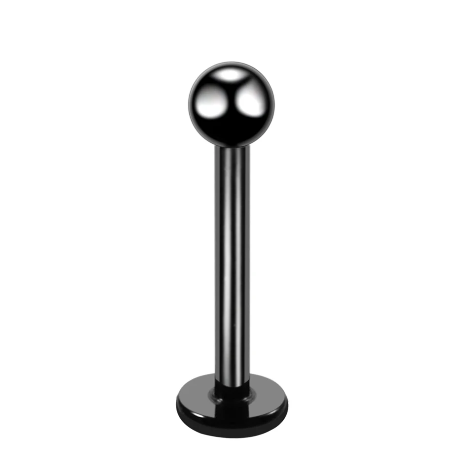 1PC G23 Titanium Labret Lip Ear Cartilage Tragus Helix Ring Lip Stud Pircing Ombligo Ear Pircing Body Jewelry 16G - Окраска металла: Black