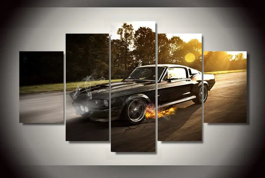 Framed Printed ford mustang shelby gt350 Painting on canvas room