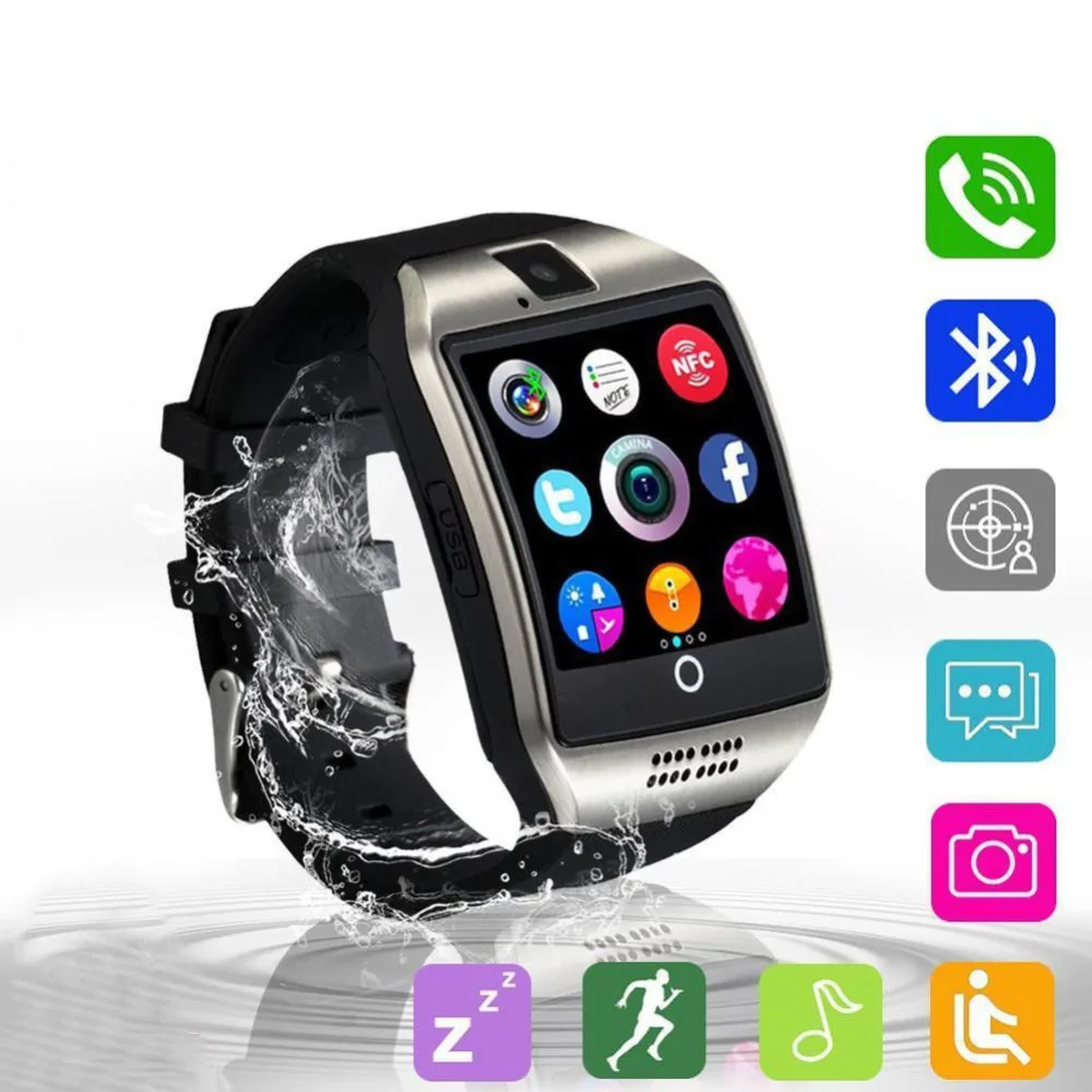 Смарт-часы Q18 Smartwatch Bluetooth телефон с sim-карты Камера изогнутые Экран подключения Smart
