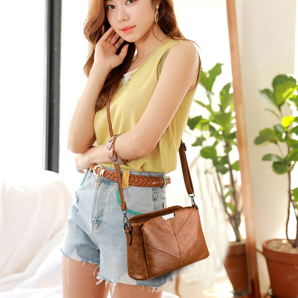 US $21.96 Multi Pocket Women Flap Bag Sac A Main Summer Style Leather Handbags Designer Shoulder Crossbody Bags For Women Bolsa Feminina