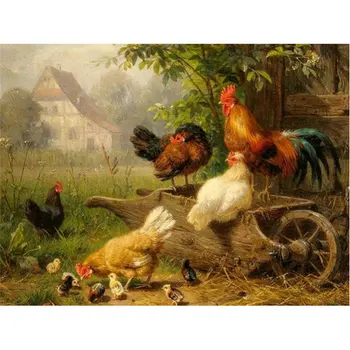 

2018 diy diamond painting cross stitch Farm animal chicken full square drill set unfinished diamond mosaic embroidery Room Decor