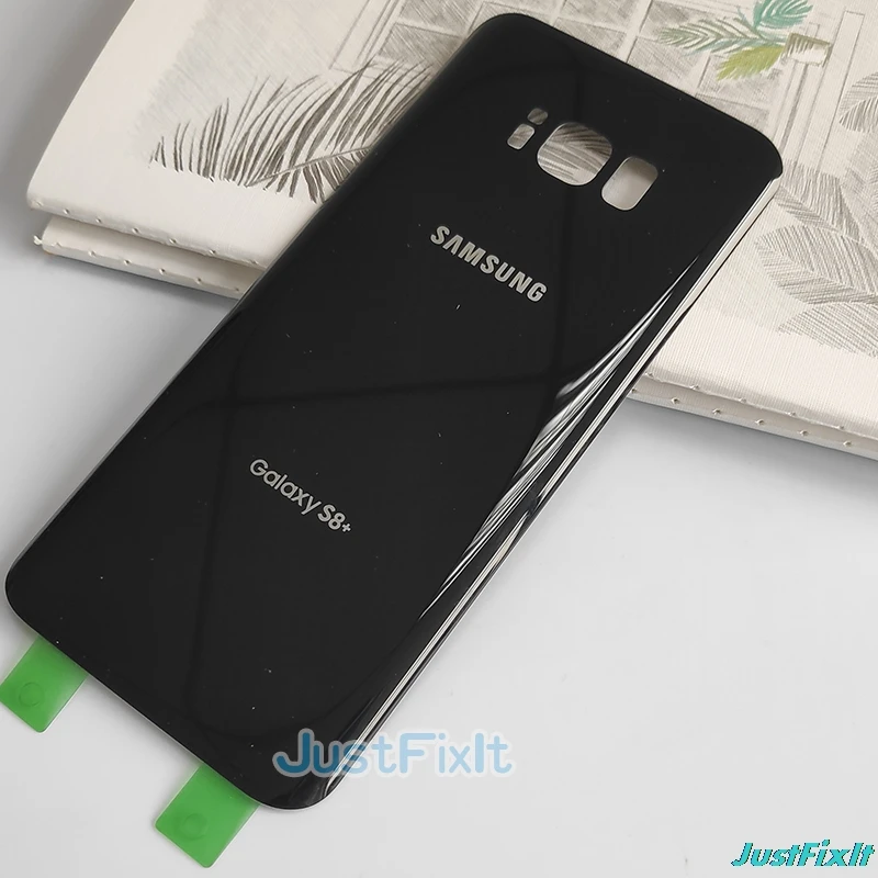 Для SAMSUNG Galaxy S8+ S8 Plus G955 G955F задняя крышка батарейного отсека задняя стеклянная крышка Корпус чехол Замена батарейного отсека - Цвет: black