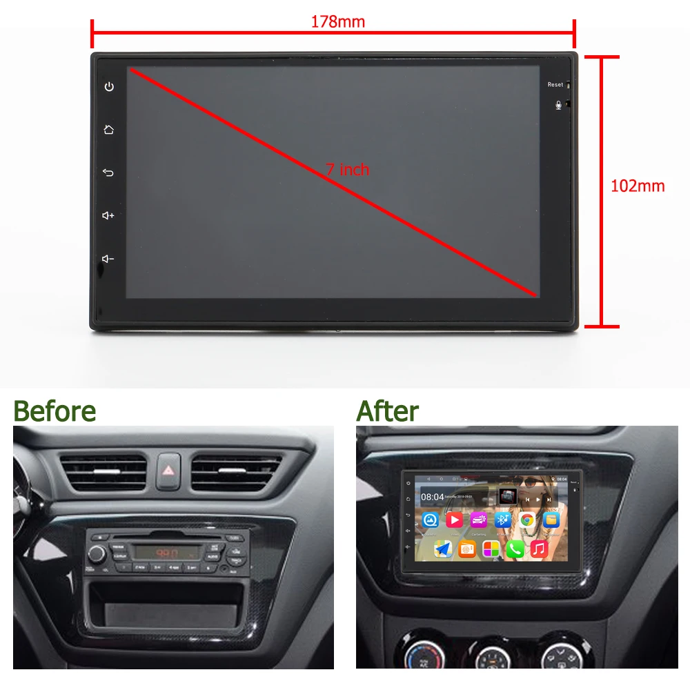 Perfect Panlelo 2 Din Android 8.1Car Radio 7" 1080P Quad Core 2din Android Head Unit GPS Audio Car Multimedia Player for Chevrolet Cruze 1