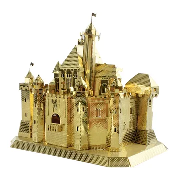 

MU 3D Metal Nano Puzzle Fantasy Castle building model kit DIY Laser Cutting Assemble Jigsaw puzzle Toys For Adult and kids