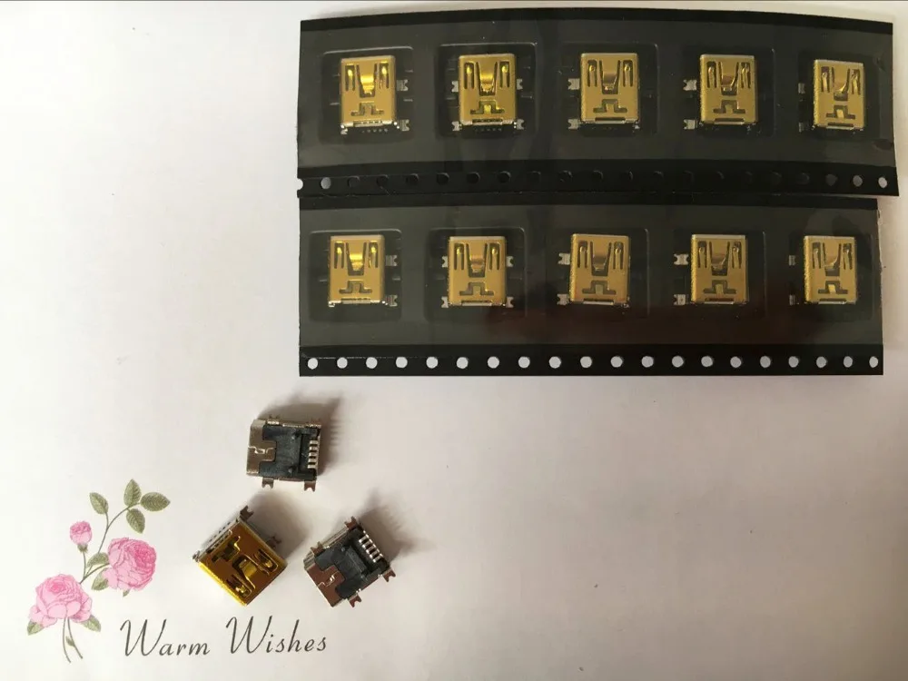 10 шт./лот Mini USB разъем типа B 5pin PCB монтаж SMD USB гнездо 2,0