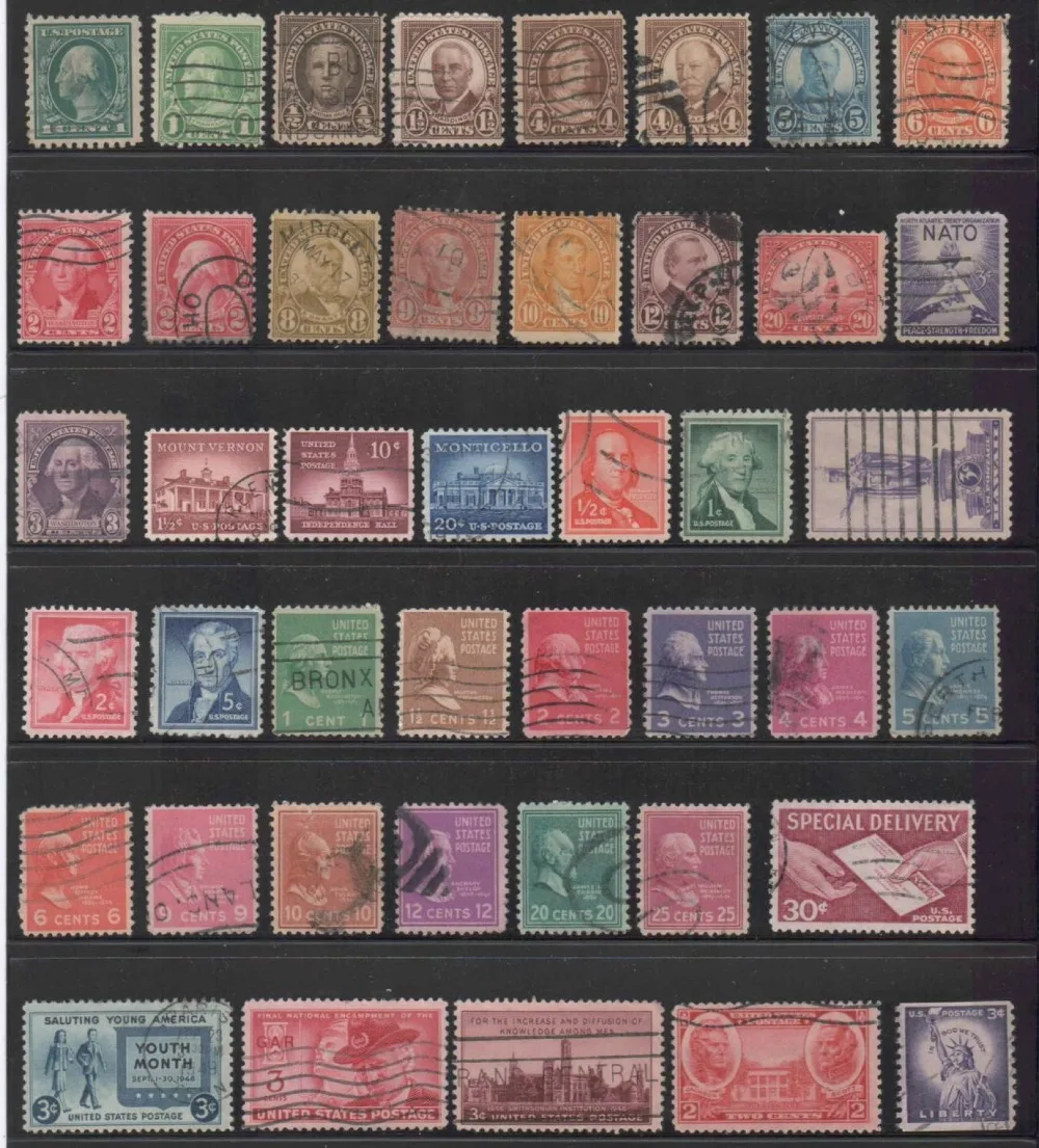 200 pièces Timbres Marque Avec Cachet de Timbre Tous Utilisés Clloection Cadeaux
