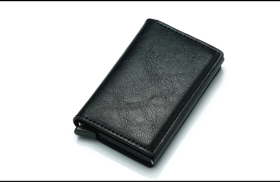DIENQI высококачественный мужской кошелек, мини-кошелек, Мужской винтажный Автоматический Алюминиевый Rfid держатель для карт, кошелек, Маленький Смарт-кошелек