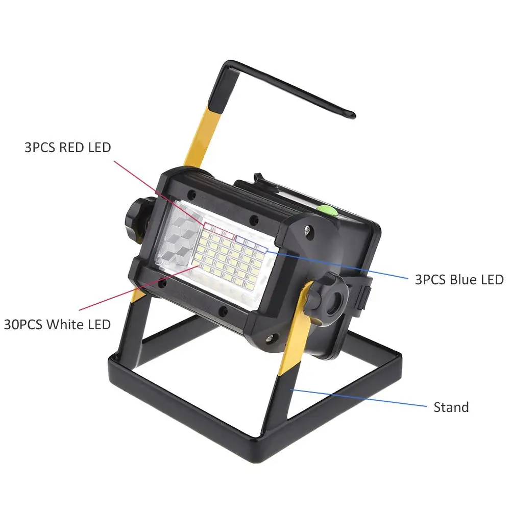 36LED уличный Точечный светильник с 3 режимами, походный светильник, прожектор, светильник для строительной площадки, работающий портативный водостойкий светильник, поисковый светильник