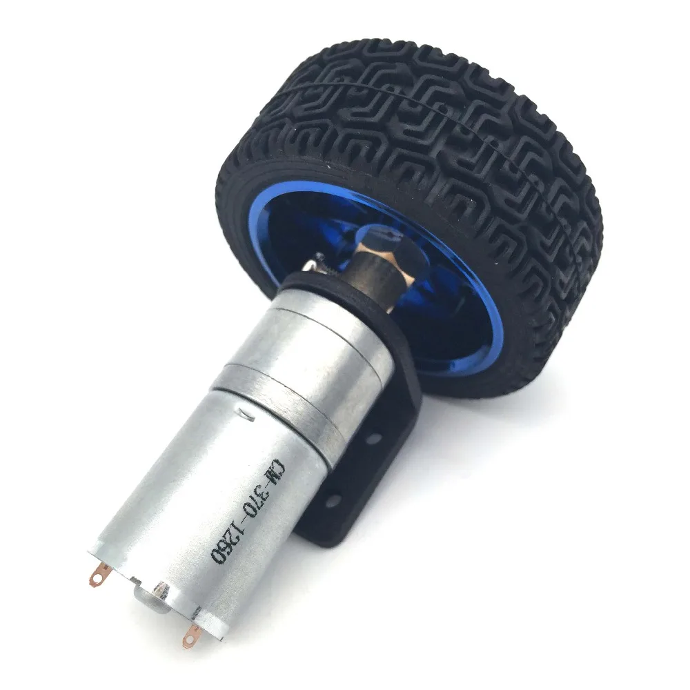 DC 12V Encoder Gear Motor 130RPM With Mounting Bracket & Tire - For Robot, Smart Car, DIY Models - View #4
