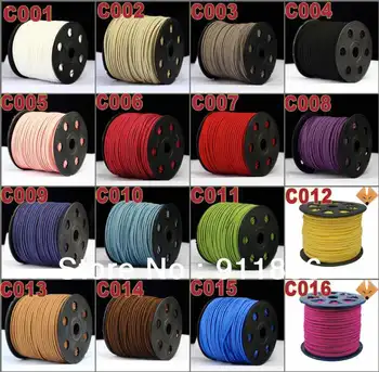 

Wholesale 3mm x 1.5mm Faux Suede Cord,Leather Lace For Clothes Shoes Jewelry Making Findings,(100Yard/Spool),Free Shipping