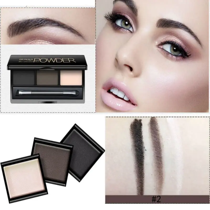 BIOAQUA Brand Professional Kit Eyebrow Powder + Eyebrow Wax Palette makeup eyebrow powder Shadow Palette Enhancer + makeup Brush