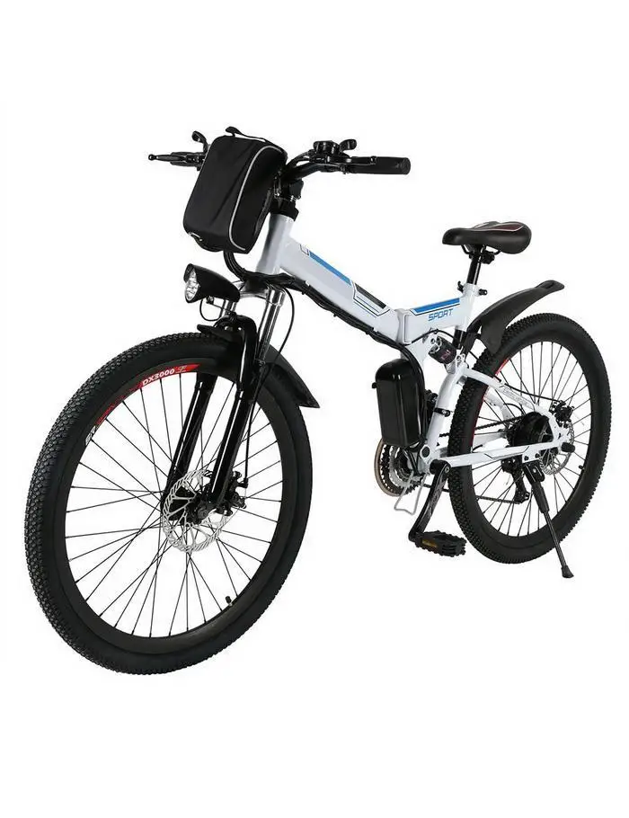 Excellent 26 inch Electric Bike Bicycle Mountain Bicicleta Full Suspension Alluminium Folding Frame 21Speed Mechanic Brake Road Bicycle 0