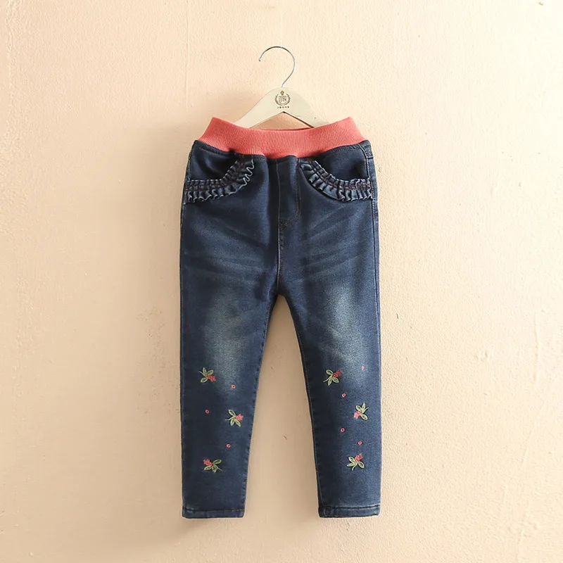 

Winter Floral Fleece Lined Baby Girls Jeans Kids Trousers Pants Toddlers Clothes Children Bottoms New 2018 T1/b802CO