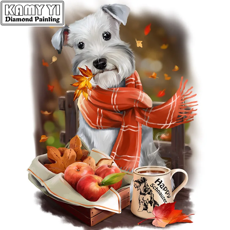 

Full Drill Square Diamond 5D DIY Diamond Painting"dog is drinking tea"Diamond Embroidery Cross Stitch Rhinestone Mosaic Painting