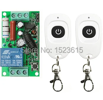 

AC220V 1CH Wireless Remote Control Switch System teleswitch Receiver & 2pcs one-button White waterproof Remote 315mhz/433mhz