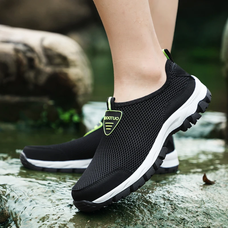 

TKN 2019 Men's Outdoor Hiking Shoes Men Summer Mesh Breathable Waterproof Slip-On Outdoor Shoes Man Trekking Trail Shoes 1811
