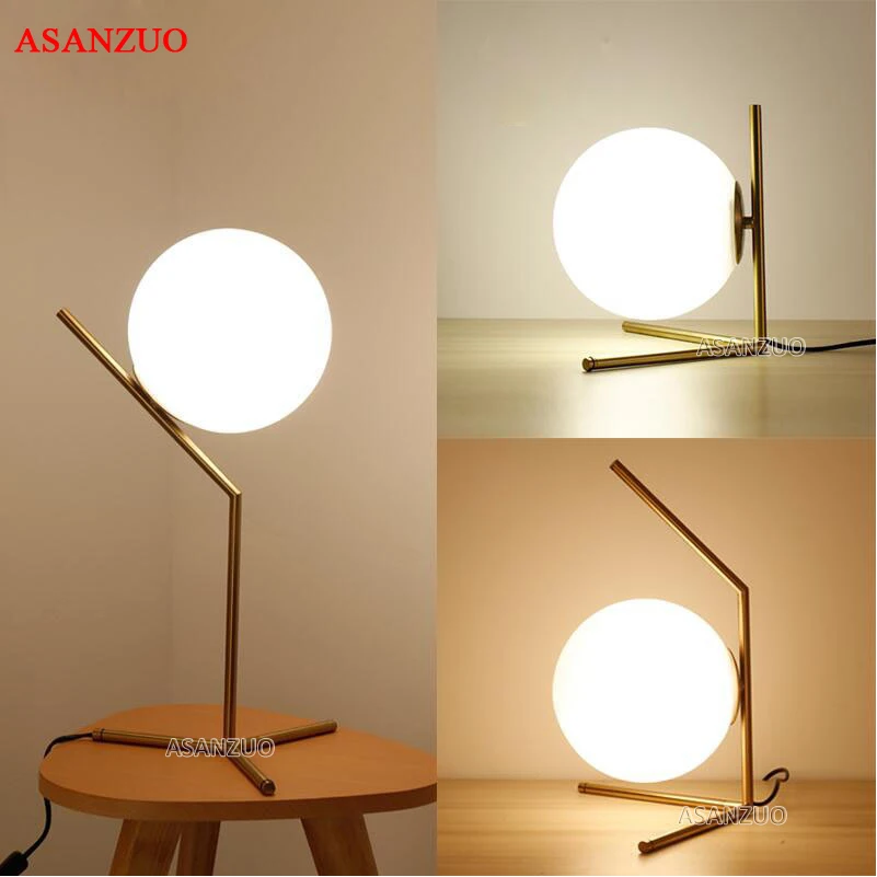 Modern LED Table Lamp Desk Lamp Light Shade Glass Ball Table Lamp Desk Light for Bedroom Living Room Floor Bedside Gold Design Modern LED Table Lamp Desk Lamp Light Shade Glass Ball Table Lamp Desk Light for Bedroom Living Room Floor Bedside Gold Design