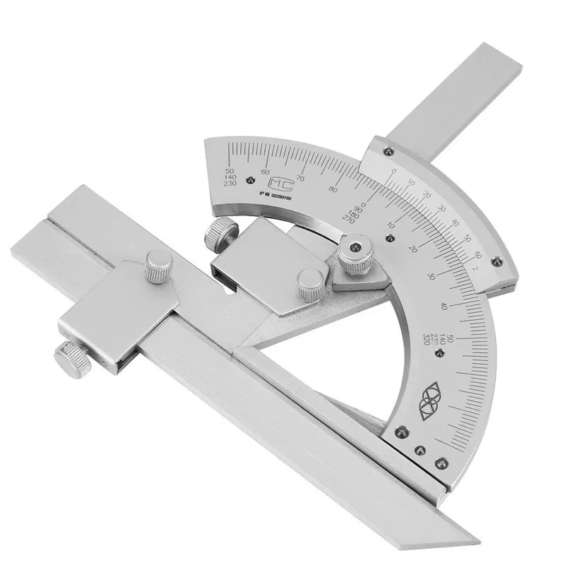 Stainless Protractor 0-320 Degrees Precision Angle Ruler Measuring Finder Ruler Adjustable Vernier Protractor Measuring Ruler