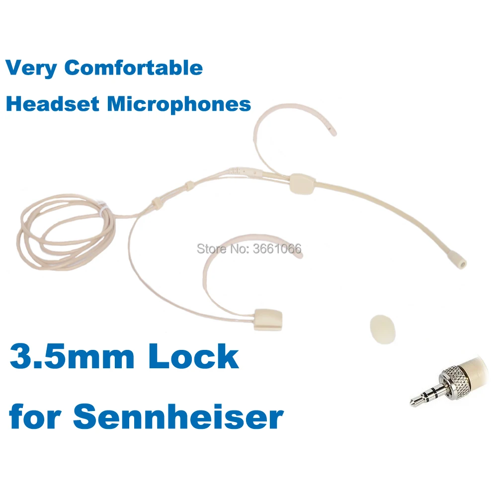

Pro Headset Microphone Omidirectional Condenser Headworn 3.5mm Lock Connector For Sennheiser AudioMicwl SH-004
