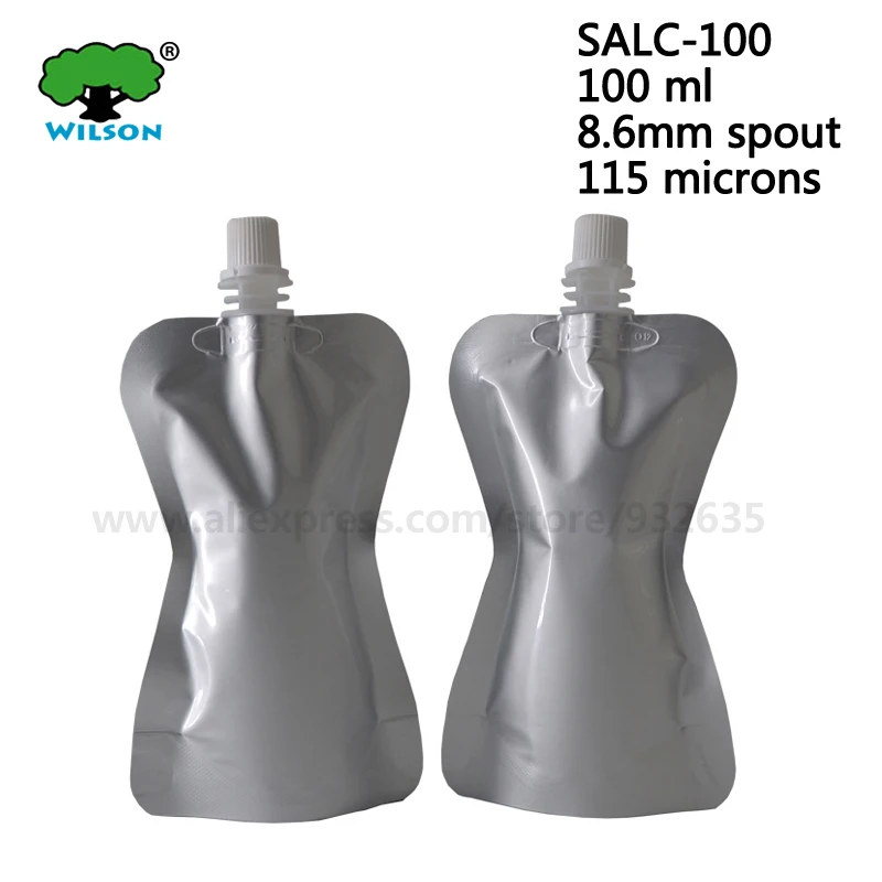 

100 ML Doypack 20 PCS Aluminum Mylar Stand Up Bag Liquid Bag Pack Out door Folding Water,Beverage,Squeeze, Drink Spout Pouch