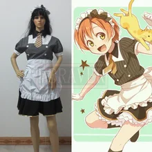 Anime Love Live Hoshizora Rin Cosplay Traje Lindo de la Criada Vestido Cafetería Dress